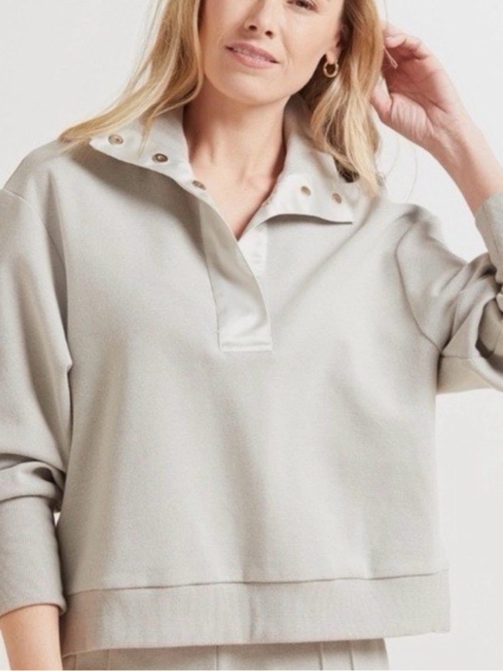 VARLEY Huston Ribbed Pique Half Snap Sweatshirt